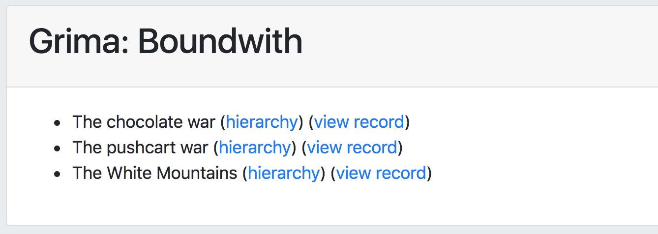 Screenshot of boundwith output